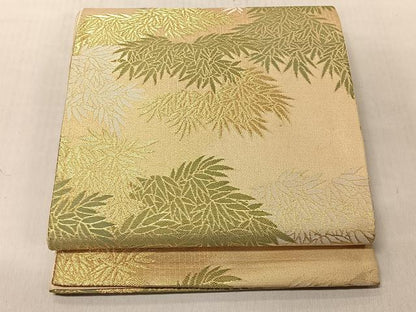 平和屋着物◎六通柄袋帯　舞葉文　金糸　正絹　逸品　CABJ6305yk