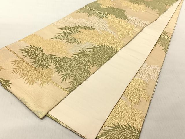 平和屋着物◎六通柄袋帯　舞葉文　金糸　正絹　逸品　CABJ6305yk