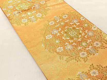 平和屋着物◎六通柄袋帯　唐織　正倉院花文　金銀糸　正絹　逸品　CABJ6309yk