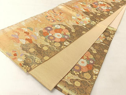 平和屋着物◎六通柄袋帯　太子円雅　金銀糸　正絹　逸品　CABJ6314yk