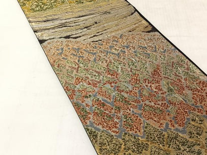 平和屋着物◎六通柄袋帯　樹林文　金銀糸　正絹　逸品　CABJ6319yk