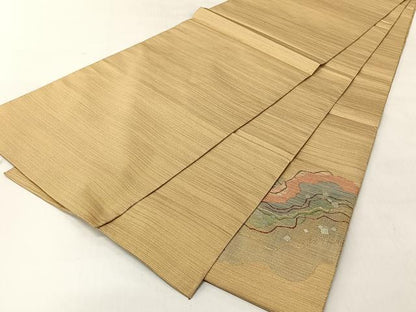 平和屋着物◎太鼓柄袋帯　作家物　流水箔散らし文　金銀糸　正絹　逸品　CABJ6320yk
