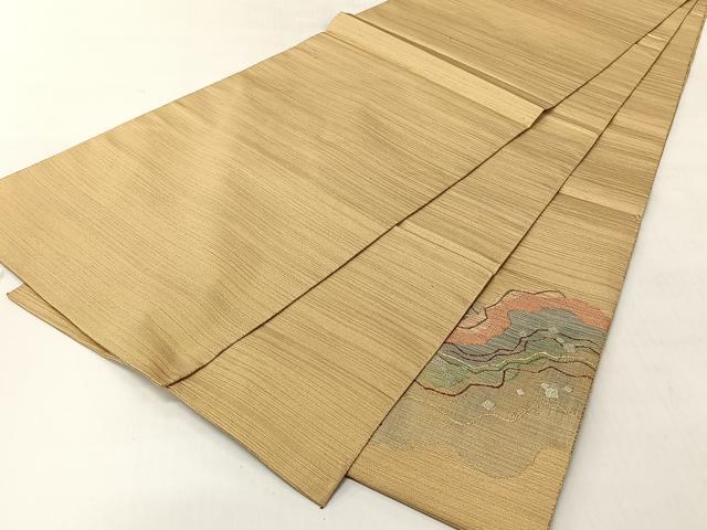 平和屋着物◎太鼓柄袋帯　作家物　流水箔散らし文　金銀糸　正絹　逸品　CABJ6320yk
