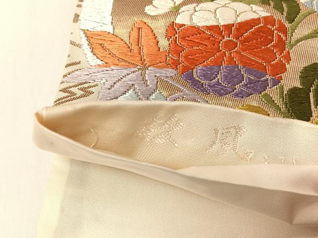 平和屋着物◎六通柄袋帯　松風　松皮地丸文　金糸　正絹　逸品　CABJ6321yk