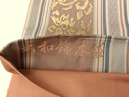 平和屋着物◎六通柄　本袋帯　大和錦　金糸　正絹　逸品　CABJ6325yk