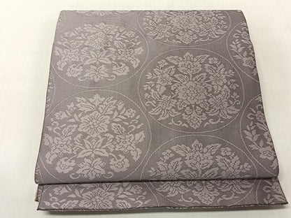 平和屋着物◎両面　全通柄　本袋帯　筑趣錦　孔雀花文　正絹　逸品　CABJ6333yk