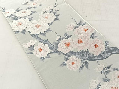 平和屋着物◎六通柄袋帯　つづれ錦　枝牡丹　正絹　逸品　CABJ6342yk