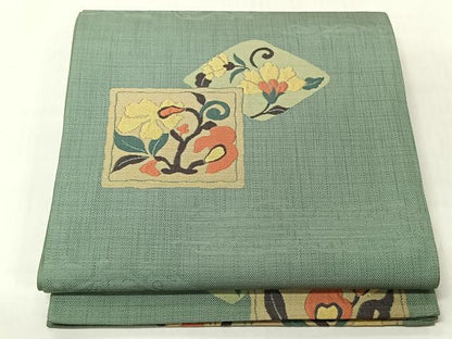 平和屋着物◎六通柄袋帯　花唐草文　正絹　逸品　未使用　CABJ6346yk