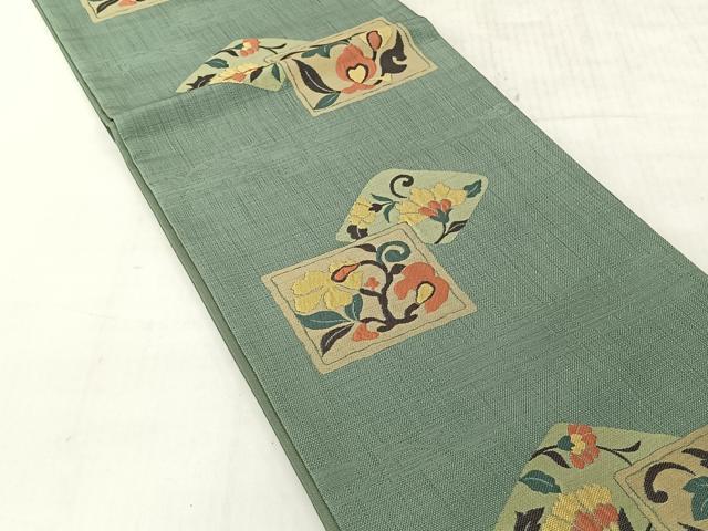 平和屋着物◎六通柄袋帯　花唐草文　正絹　逸品　未使用　CABJ6346yk