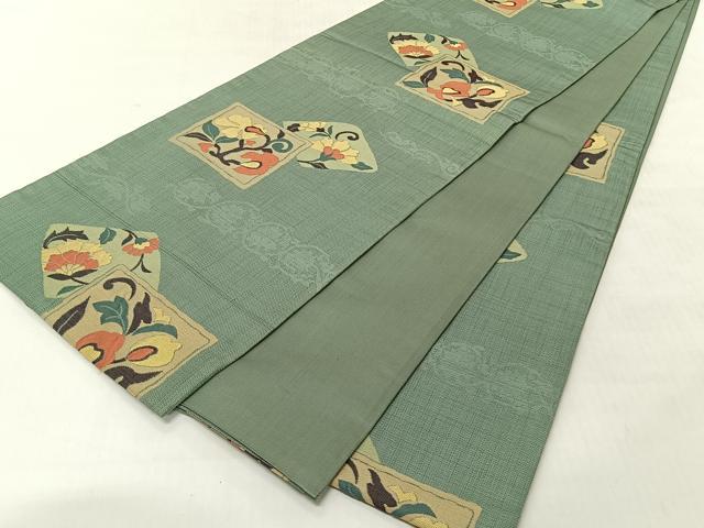 平和屋着物◎六通柄袋帯　花唐草文　正絹　逸品　未使用　CABJ6346yk