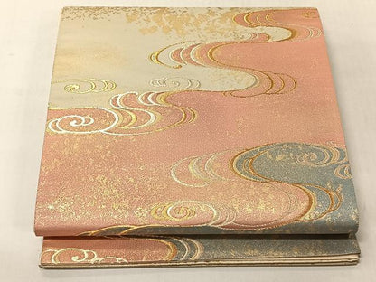 平和屋着物◎六通柄袋帯　流水文　金糸　正絹　逸品　CABJ6348yk