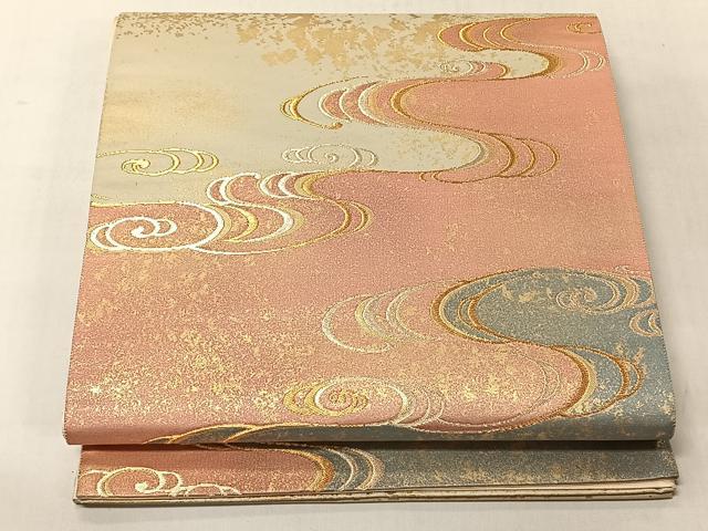 平和屋着物◎六通柄袋帯　流水文　金糸　正絹　逸品　CABJ6348yk