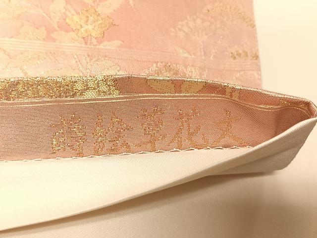 平和屋着物◎六通柄袋帯　蒔絵草花文　金糸　引箔　正絹　逸品　CABJ6352yk