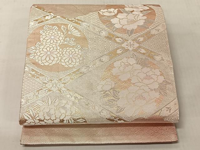 平和屋着物◎六通柄袋帯　天井花丸文　金銀糸　正絹　逸品　CABJ6361yk