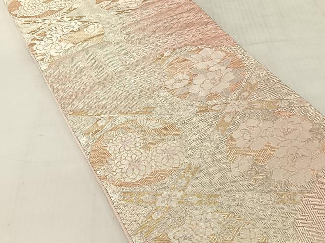 平和屋着物◎六通柄袋帯　天井花丸文　金銀糸　正絹　逸品　CABJ6361yk
