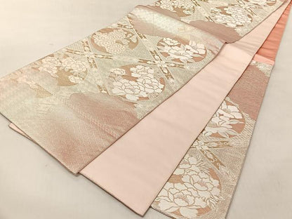 平和屋着物◎六通柄袋帯　天井花丸文　金銀糸　正絹　逸品　CABJ6361yk