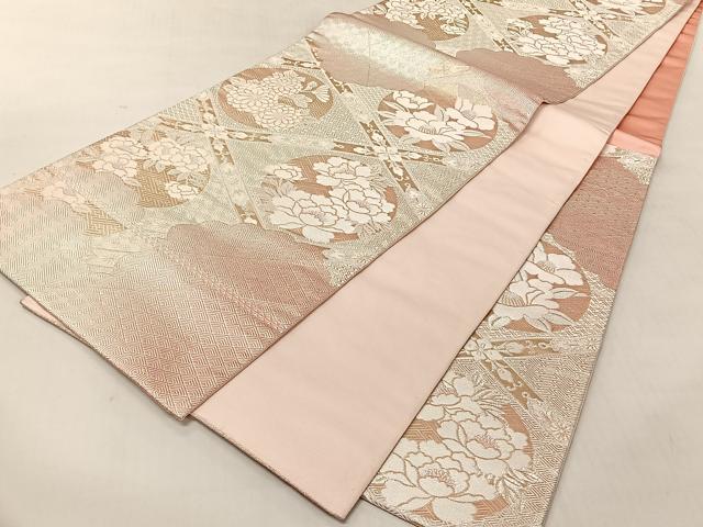 平和屋着物◎六通柄袋帯　天井花丸文　金銀糸　正絹　逸品　CABJ6361yk