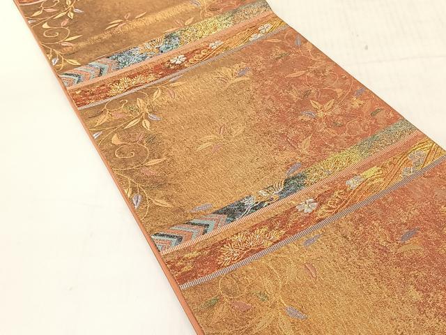 平和屋着物◎六通柄袋帯　飛鶴束ね文　金銀糸　正絹　逸品　CABJ6363yk