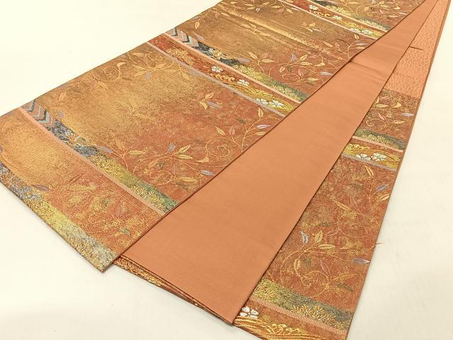 平和屋着物◎六通柄袋帯　飛鶴束ね文　金銀糸　正絹　逸品　CABJ6363yk