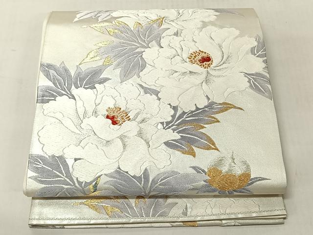 平和屋着物◎六通柄袋帯　牡丹　金銀糸　正絹　逸品　CABJ6364yk