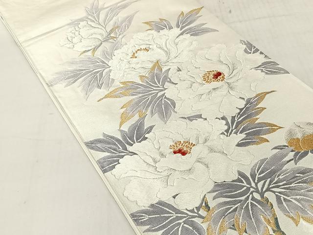 平和屋着物◎六通柄袋帯　牡丹　金銀糸　正絹　逸品　CABJ6364yk