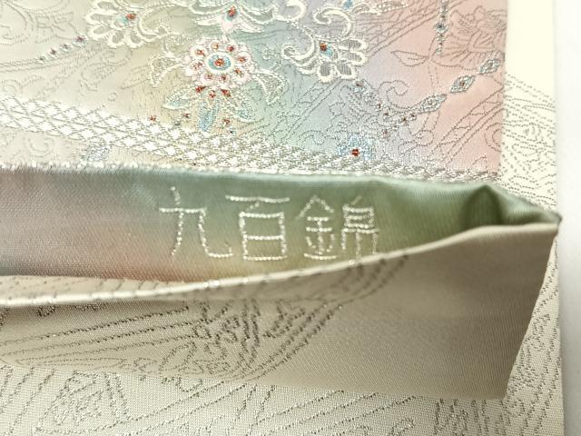 平和屋着物◎両面　六通柄袋帯　唐織　正倉院花文　九百錦　プラチナ箔　正絹　逸品　未使用　CABJ6370yk
