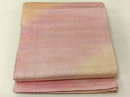 平和屋着物◎全通柄袋帯　ふくれ織　霞文　正絹　逸品　CABJ6375yk