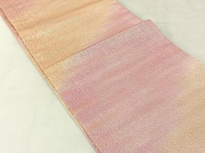 平和屋着物◎全通柄袋帯　ふくれ織　霞文　正絹　逸品　CABJ6375yk