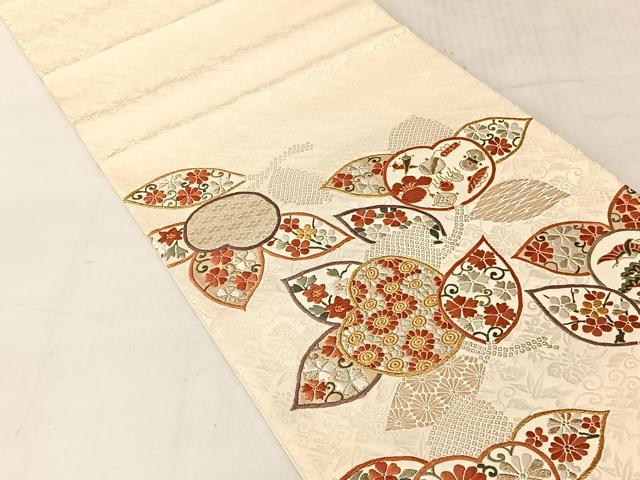 平和屋着物◎太鼓柄袋帯　慶長橘集め文　金銀糸　正絹　逸品　未使用　CABJ6384yk