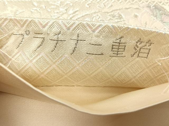 平和屋着物◎六通柄袋帯　裂取華鳥文　プラチナ二重箔　正絹　逸品　CABJ6393yk