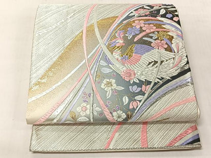 平和屋着物◎六通柄袋帯　唐織　花鳥文　金銀糸　正絹　逸品　CABJ6396yk