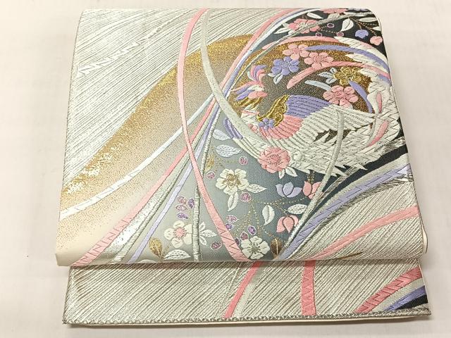 平和屋着物◎六通柄袋帯　唐織　花鳥文　金銀糸　正絹　逸品　CABJ6396yk