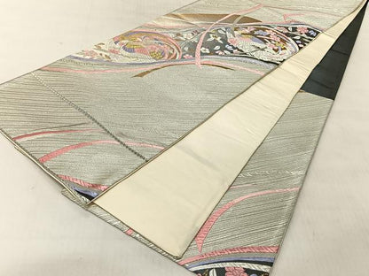 平和屋着物◎六通柄袋帯　唐織　花鳥文　金銀糸　正絹　逸品　CABJ6396yk