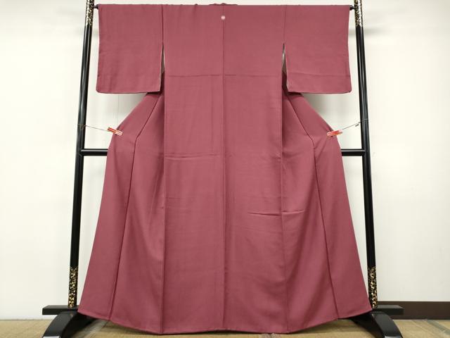 平和屋着物○上質な色無地 紋意匠 浅蘇芳色 正絹 逸品 CABJ6403ut