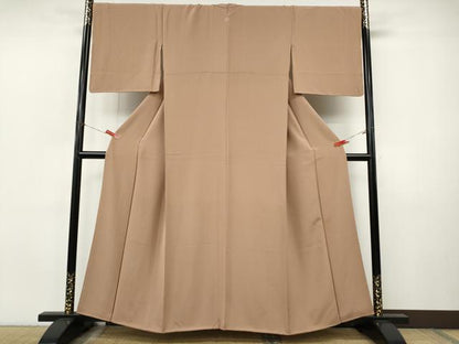 平和屋着物●上質な色無地　焦香色　正絹　逸品　CABJ6406ut