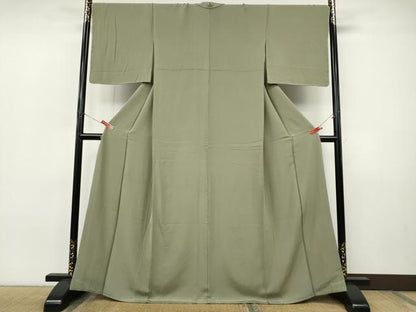 平和屋着物●上質な色無地　灰汁色　正絹　逸品　未使用　CABJ6407ut