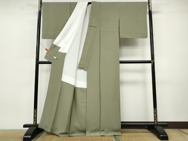 平和屋着物●上質な色無地　灰汁色　正絹　逸品　未使用　CABJ6407ut
