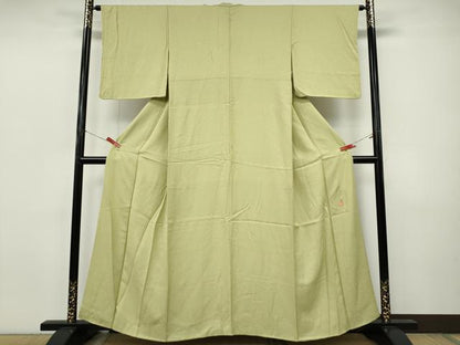 平和屋着物●本草木染作家　瑞寶　色無地　紋意匠　蒸栗色　正絹　逸品　CABJ6408ut