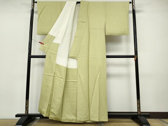 平和屋着物●本草木染作家　瑞寶　色無地　紋意匠　蒸栗色　正絹　逸品　CABJ6408ut