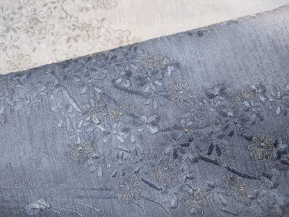 平和屋着物●訪問着　総刺繍　流水枝花文　暈し染め　金糸　正絹　逸品　CABJ6412ut