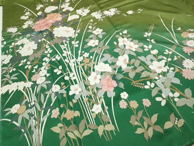 平和屋着物●訪問着　草花文　暈し染め　金彩　正絹　逸品　未使用　CABJ6414ut