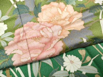 平和屋着物●訪問着　草花文　暈し染め　金彩　正絹　逸品　未使用　CABJ6414ut