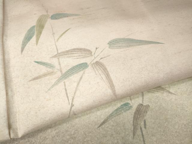 平和屋着物●訪問着　紬地　枝葉文　正絹　逸品　CABJ6415ut
