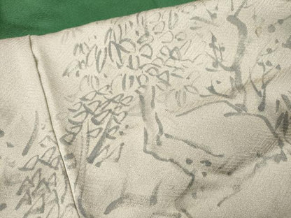平和屋着物●訪問着　作家物　手描き　寒山拾得　暈し染め　正絹　逸品　CABJ6416ut