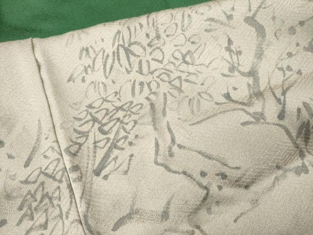 平和屋着物●訪問着　作家物　手描き　寒山拾得　暈し染め　正絹　逸品　CABJ6416ut
