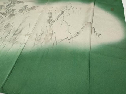 平和屋着物●訪問着　作家物　手描き　寒山拾得　暈し染め　正絹　逸品　CABJ6416ut