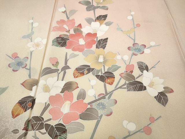 平和屋着物●訪問着　友禅　枝花文　暈し染め　正絹　逸品　CABJ6418ut