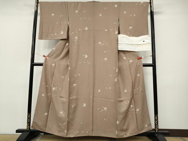 平和屋着物●京の名門　友禅　染の北川　小紋　雪輪箔散らし　金彩　反端付き　正絹　逸品　CABJ6419ut