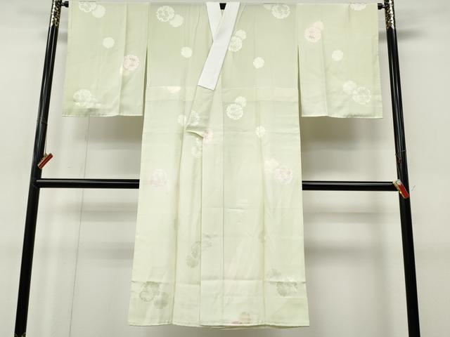 平和屋着物●長襦袢　無双仕立て　雪輪花文　暈し染め　正絹　逸品　CABJ6430ut