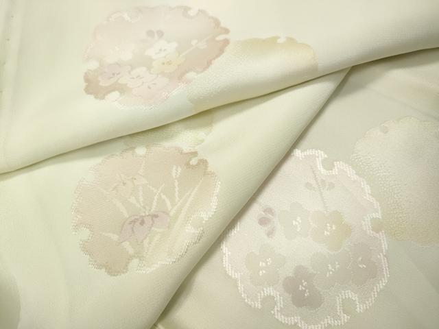 平和屋着物●長襦袢　無双仕立て　雪輪花文　暈し染め　正絹　逸品　CABJ6430ut